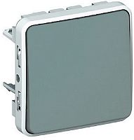 Выключатель кнопочный без рамки Legrand Plexo 1-кл. IP55 серый картинка